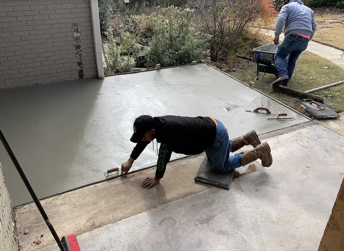 Multi-level stamped concrete patio in Birmingham